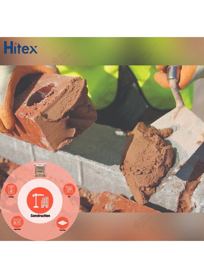 هيتكس رمل أحمر طبيعي متعدد الاستخدامات، للحرف اليدوية، والبناء، والديكور، وحشو المزهريات، والعلاج، والمشاريع المنزلية، والأرضيات، ومزيج التربة للنباتات العضوية، والديكور الداخلي والخارجي | 5 كجم - Image 3