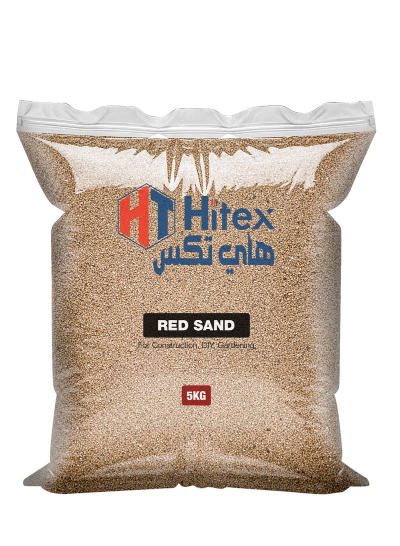هيتكس رمل أحمر طبيعي متعدد الاستخدامات، للحرف اليدوية، والبناء، والديكور، وحشو المزهريات، والعلاج، والمشاريع المنزلية، والأرضيات، ومزيج التربة للنباتات العضوية، والديكور الداخلي والخارجي | 5 كجم - Image 1