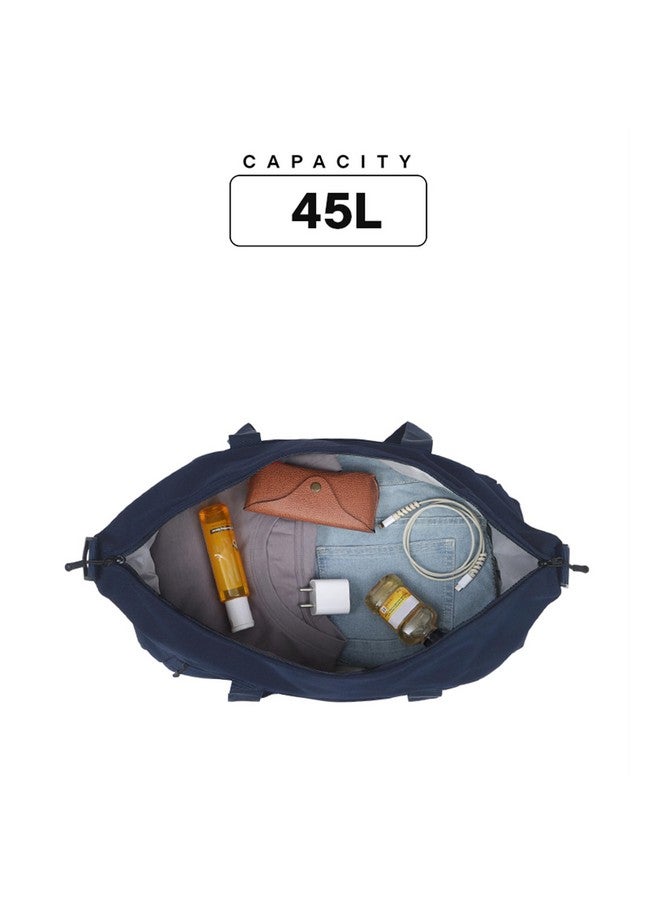 THE ASSEMBLY حقيبة دفل فاخرة للرجال والنساء | حقيبة عطلة كبيرة (45 لتر) | مع حزام كتف قابل للتوصيل | زرقاء | عائمة - Image 4