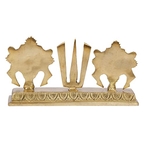 ARTVARKO Chakra Namah Shankh Shri Tirupati Balaji Padmanabha Swami Lord Vishnu Brass Showpiece Home Décor (22x5x11.5 cm) - Image 5