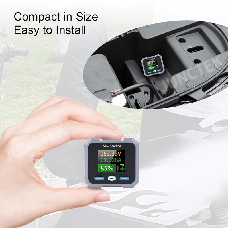 Battery Monitor With APP 1 8 Inch LCD Color Display 10 100V 100A For RV Car Motorcycle Boat - Image 4