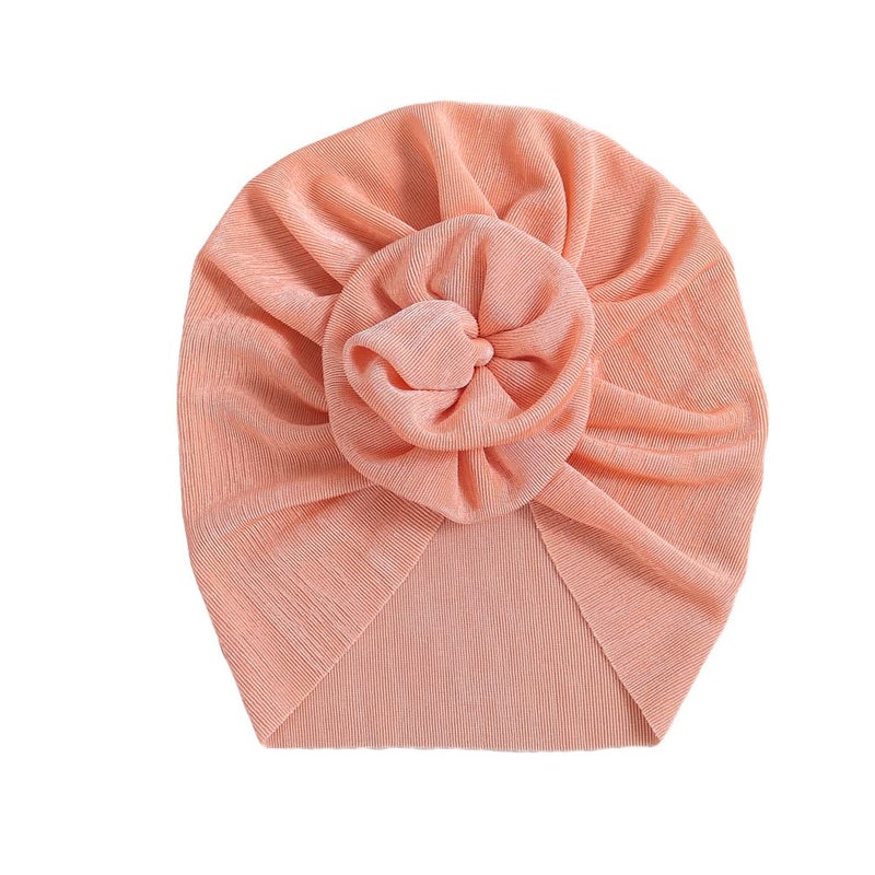 HUIXIANG قبعة رأس ناعمة للأطفال حديثي الولادة من هويشيانغ، قبعة مريل للأطفال، قبعة تركية، قبعات بيبي مزينة بالزهور، متعددة الألوان - Image 3