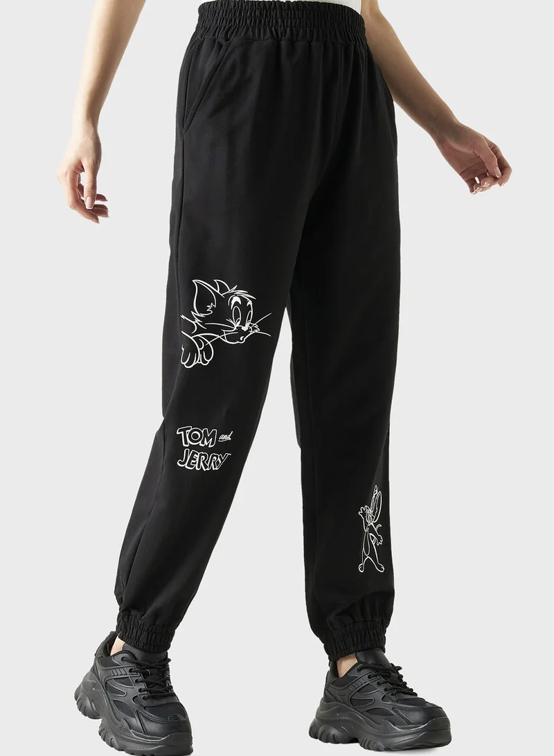SP Characters Tom & Jerry Print Sweatpants
