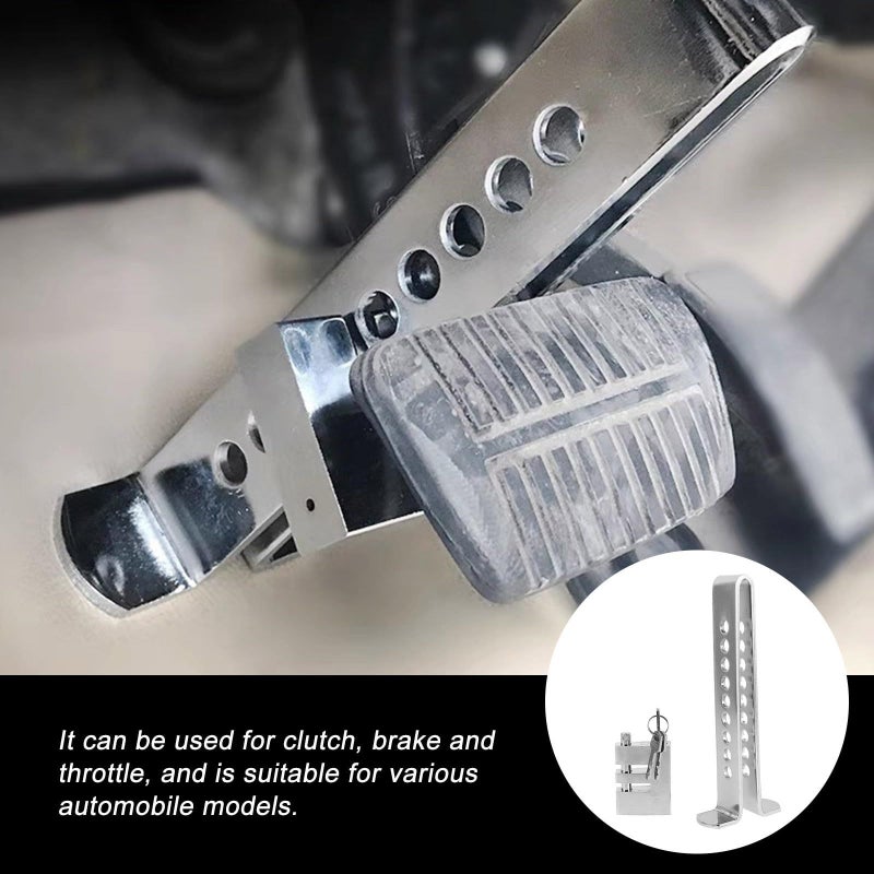 Ciieeo Adjustable Retractable U Shaped Anti Theft Car Steering Wheel Brake Clutch Pedal Lock Stainless Steel Security Device Black - Image 5