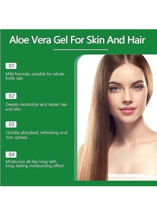 OceAura Aloe Vera Gel for Skin & Hair, Soothing Gel Moisturizer for Face and Body, Lightweight Non-Sticky Aloe Gel for Sunburn Relief and After Sun Care (100ml)  - Image 2