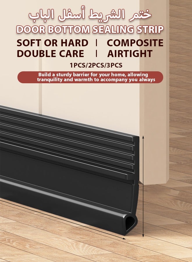 Draft Stoppers,Door Seal,Door Draft Stopper,Door Stopper,door gap windbreak strip, door bottom sealing strip, door frame, glass door, weatherproof door bottom gap strip,Door Sweep for Exterior & Interior Doors,Noise reduction sealing strip ,Bedroom door silent, foot gap barrier strip self-adhesive,100cm  ﻿Length Under Door Rubber - Image 1