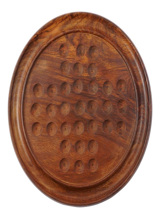 TOOLART Wooden Solitaire Board Game in with Glass Marbles Brain-vita Unique Game 9" - Best Gift for Kids, Teens & Adults Made in India (RH_Solitaire_1) - Image 3