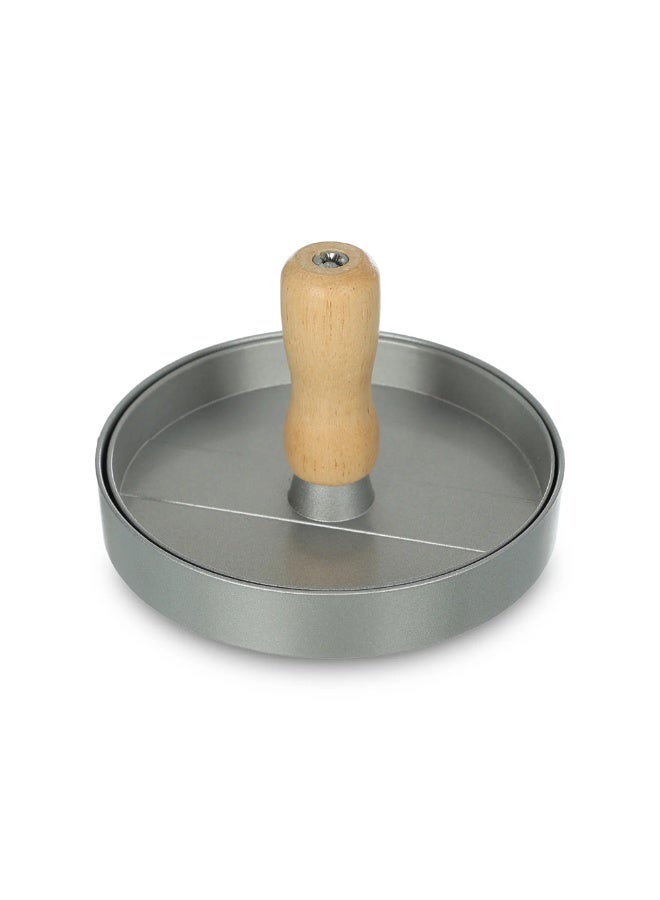 Hamburger Press with Knob, Aluminum - Silver - Image 2