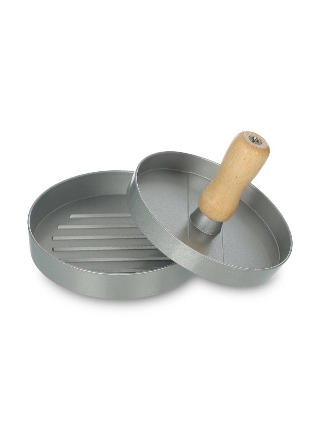 Hamburger Press with Knob, Aluminum - Silver - Image 1