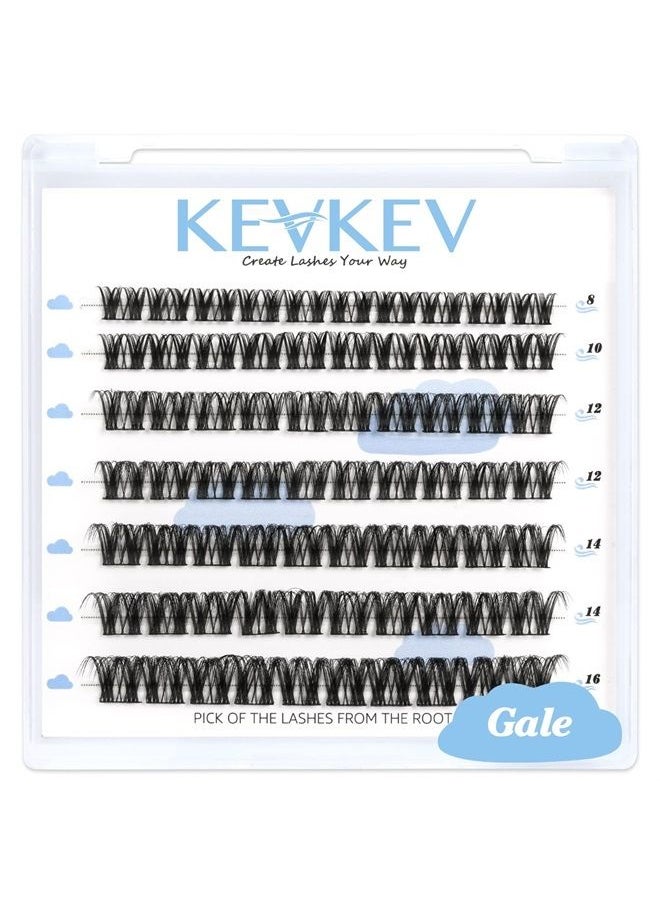 KevKev Lash Clusters 84 Pcs Cluster Lashes Eyelash Clusters DIY Cluster Eyelash Extensions Individual Lashes Thin Band & Soft(Gale,C-8-16mix)  - Image 1