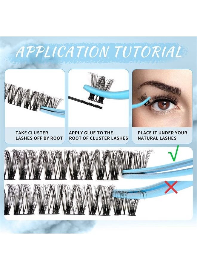 KevKev Lash Clusters 84 Pcs Cluster Lashes Eyelash Clusters DIY Cluster Eyelash Extensions Individual Lashes Thin Band & Soft(Gale,C-8-16mix)  - Image 5