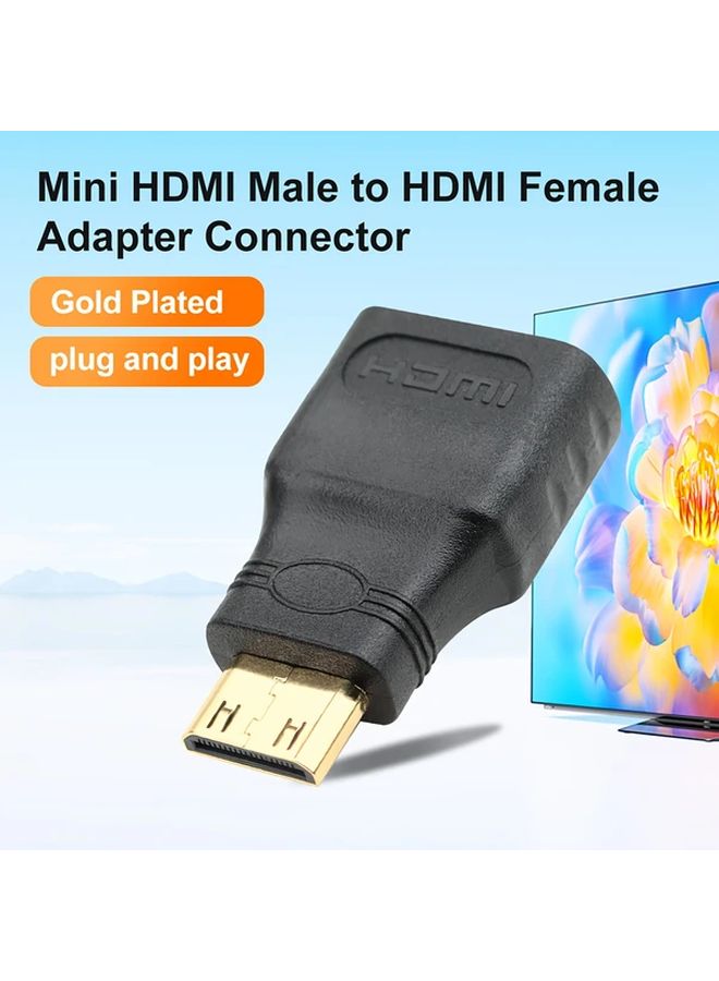 Black Mini HDTV Male To Female Adapter 4K USB Powered Gold Plated For Camera DSLR Tablet - Image 2
