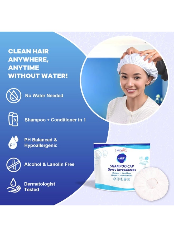 MedVance No Rinse Shampoo Cap | Rinse Free Shower Cap that Shampoos & Conditions | PH Balanced & Hypoallergenic Waterless Hair Wash | 3 Pack - Image 4
