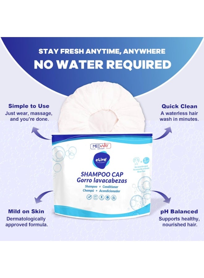 MedVance No Rinse Shampoo Cap | Rinse Free Shower Cap that Shampoos & Conditions | PH Balanced & Hypoallergenic Waterless Hair Wash | 3 Pack - Image 3