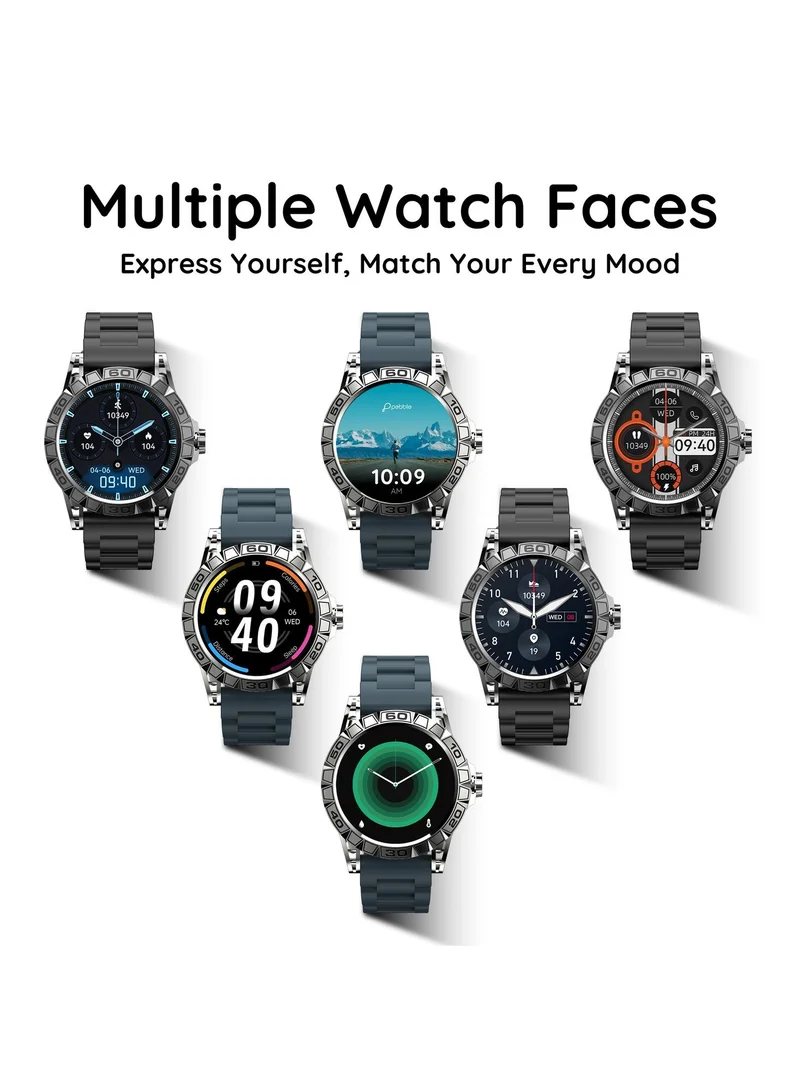 Pebble 1.39" HD Display, BT Calling, Single Time BT Connect, Health Suite, Mutisports Mode, Smart Calculator, Rugged Built, Alarm & Notification