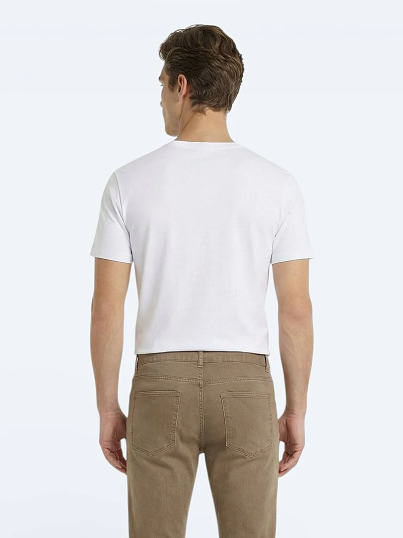 Kip White Plain 100% Cotton T-Shirt