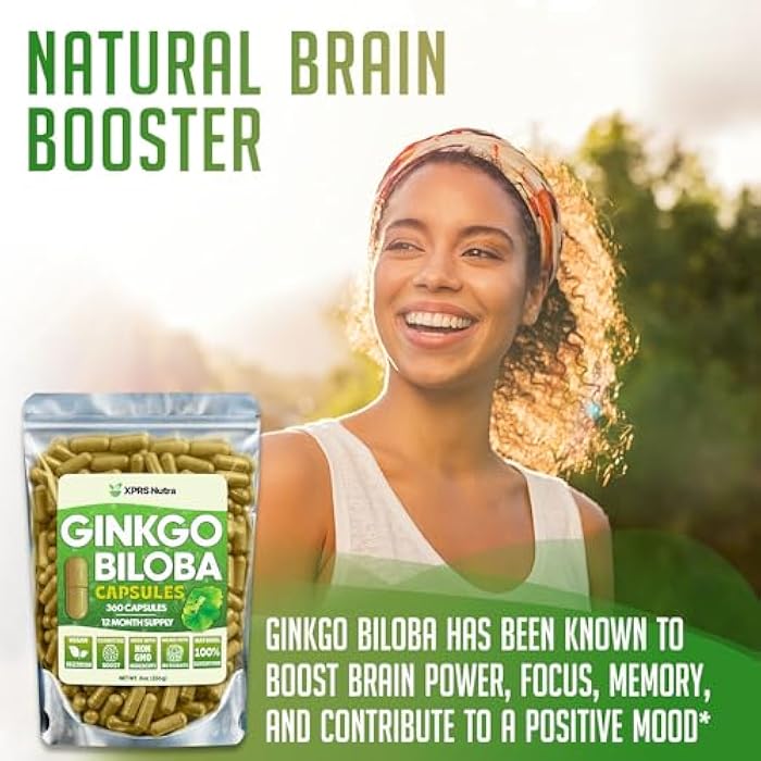 XPRS Nutra Ginkgo Biloba Capsules - Gingko Biloba Encapsulated Supplements for Cognition - Vegan Friendly Ginkoba Biloba - Immunity Boosting Ginkgo Biloba Capsules - 360 Count - Image 2