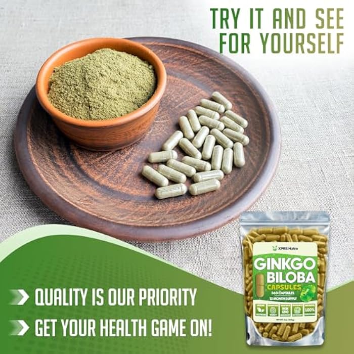 XPRS Nutra Ginkgo Biloba Capsules - Gingko Biloba Encapsulated Supplements for Cognition - Vegan Friendly Ginkoba Biloba - Immunity Boosting Ginkgo Biloba Capsules - 360 Count - Image 5