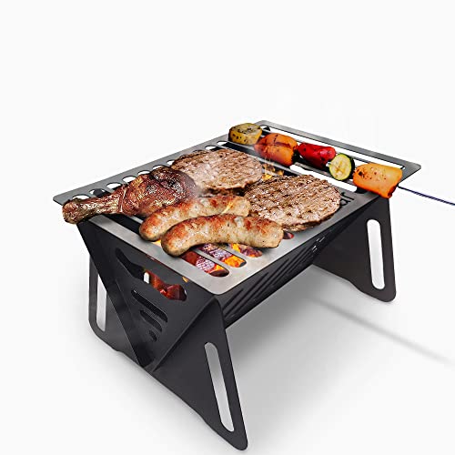 Bodkar Charcoal Grill, Portable BBQ Smoker - Lightweight Tabletop Outdoor Grill for Camping, Picnics, Garden, Beach Parties - 6"*4.6"*4.9 - Image 1
