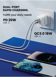 SEEKEN 20W Neutra-Duo Dual Rapid Travel Charger - White  | Fast Charging | 2 in 1 | Compact | Power Delivery | Premium Design | High-Quality. - pzsku/Z3727607BEB38021C5249Z/45/_/1720594936/be3073bd-3d90-4bef-bc7d-f040f14cae7c