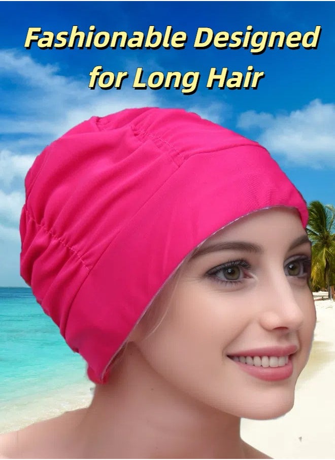 Whale's Bestie Swim Cap Women for Long Hair 3PCS, Comfortable Large Size Non-Slip Fashionable Silicone Swim Caps  - Image 4