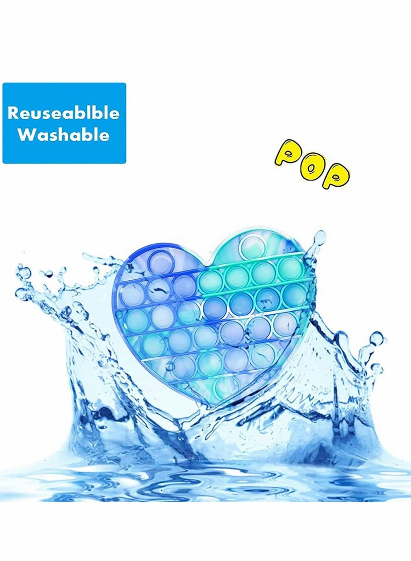 Loquat 3Pcs Tie-dye Push Pop Fidget Sensory Toy, Silicone Squeeze Sensory Tools, A Loud Side and A Quiet Side to Pop, Stress Relief and Anti-Anxiety Tools for Autism Kids and Adult - Image 4