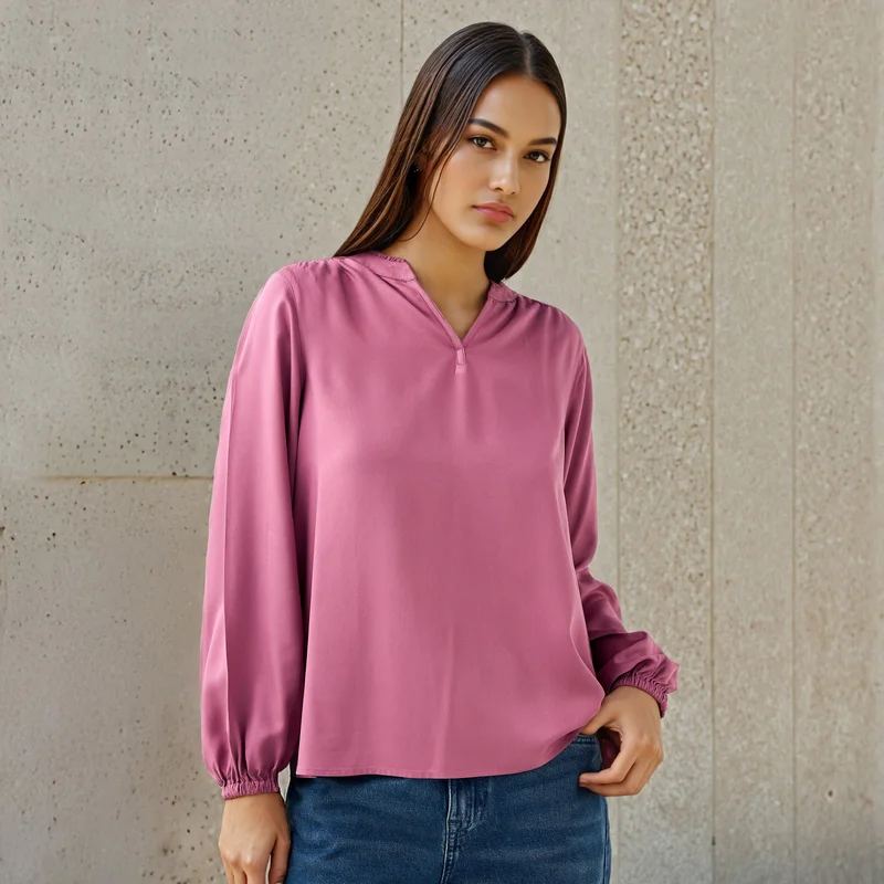 سبلاش فيڤ Regular Fit Mandarin Collar Top