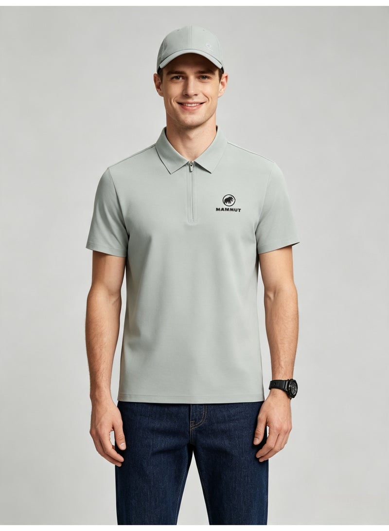 Mammut Men's and women's short-sleeved Polo shirts with half-open zippers and lapels - Image 1
