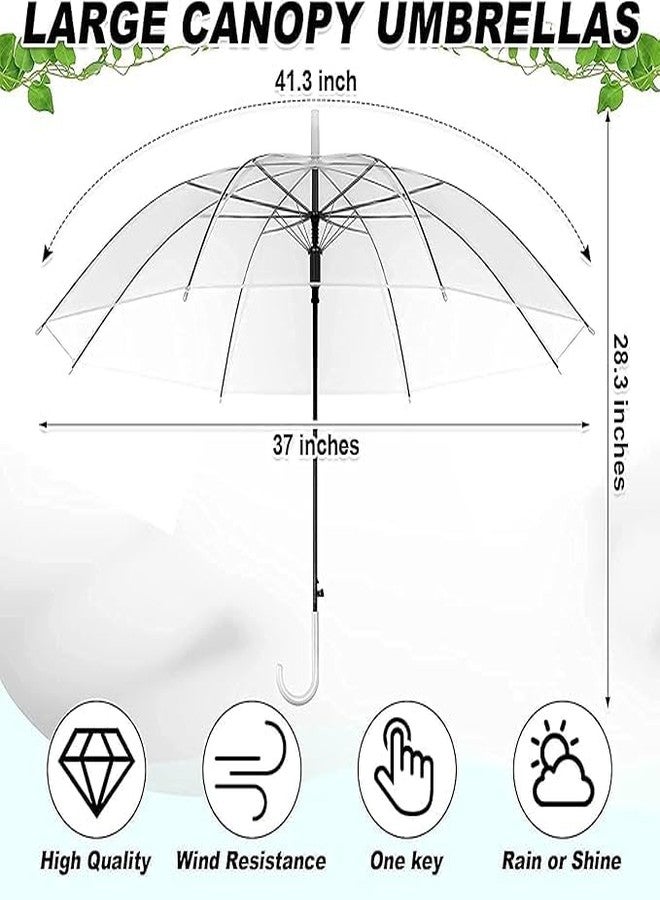 SOPTOOL Windproof Travel Umbrella for Rain - Automatic Open Large Umbrella Big for Men & Women, Compact & Lightweight with Vent for Wind, Big Size for Girls, Boys, Adults (Transparent) - Image 3