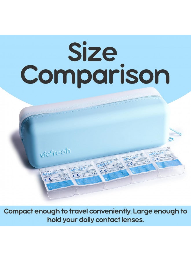 Visfresh Visfresh Disposable Daily Contact-Lens Case Organizer, Travel-Friendly, Premium Quality, Water-Resistant Silicone Case with Clearly Labeled R & L, Storage up to 30 lenses (Pink)  - Image 3
