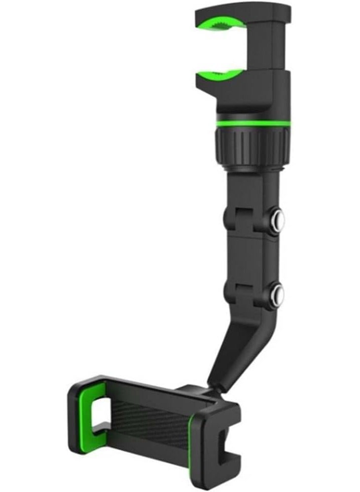 360° Rearview Mirror Phone Holder for Car Multifunctional Mount Phone and GPS Holder Universal Rotating Car Phone Holder, Cell Phone Automobile Cradles (Green) - Image 1