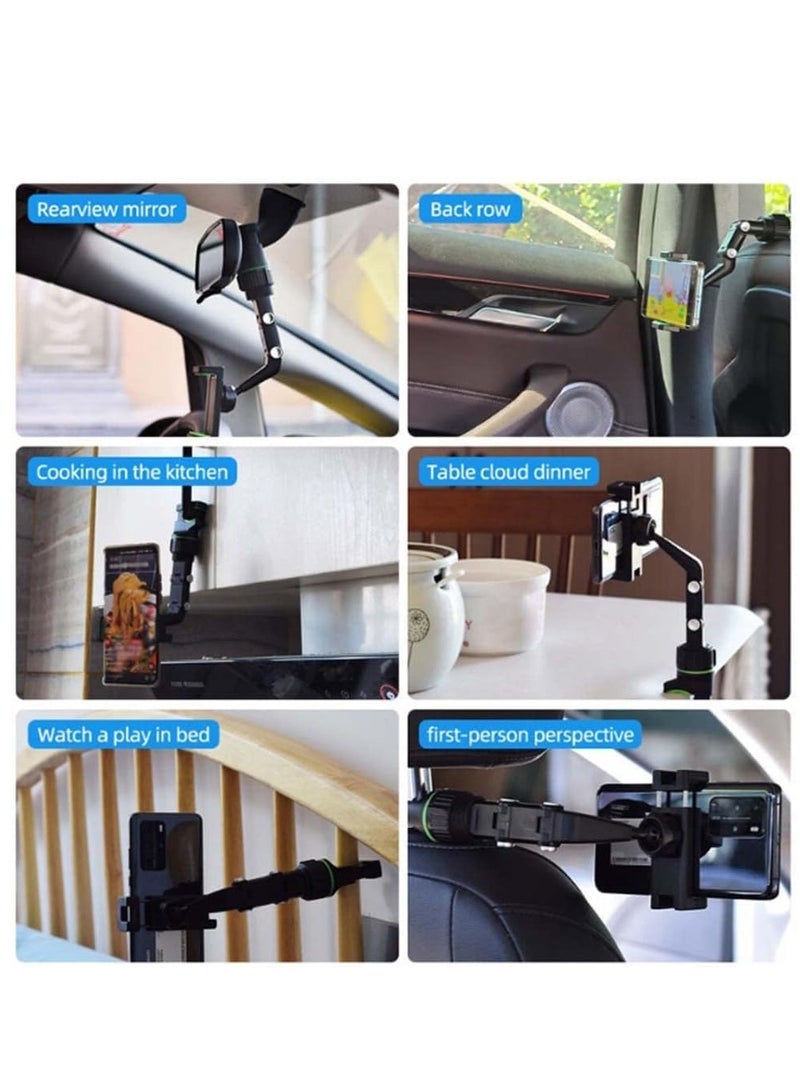 360° Rearview Mirror Phone Holder for Car Multifunctional Mount Phone and GPS Holder Universal Rotating Car Phone Holder, Cell Phone Automobile Cradles (Green) - Image 5