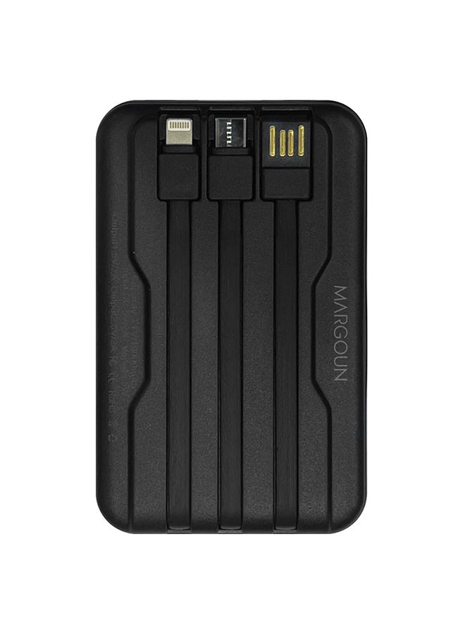 Magnetic Battery Pack 10000mAh Wireless Charging Power Bank With Cable Slim Light Weight Wireless Charger LED Indicator Black