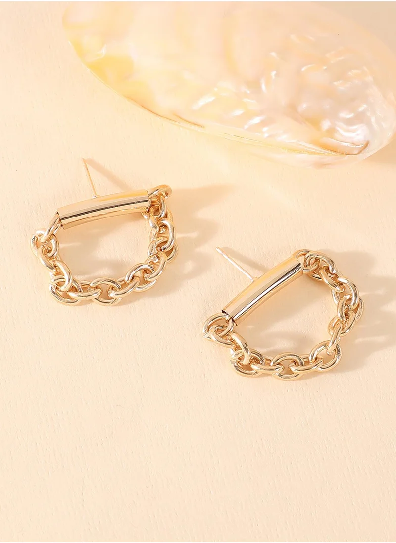SOHI The Chain Bar Drop Earrings