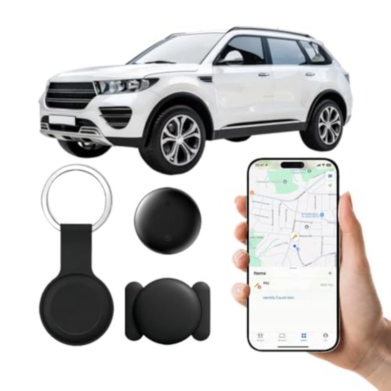جهاز تعقب السيارة يدعم Android Findhub، جهاز تعقب ذكي يعمل بالبلوتوث مع تنبيه صوتي لتحديد المواقع العالمية، عمر بطارية لمدة عام، تتبع سهل للسيارات والحيوانات الأليفة والمفاتيح والمحافظ مع حافظة مغناطيسية وسلسلة مفاتيح - Image 1