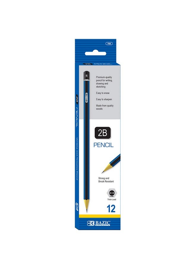 Bazic Products Bazic #2B Premium Wood Pencil, Blue, 12 Per Pack (760-24P) - Image 1