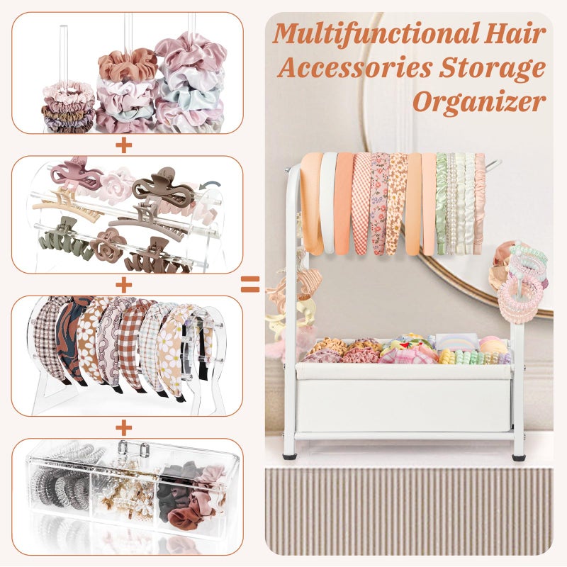 Keebofly Headband Holder Stand - Versatile Organizer for Scrunchies, Bows & Claw Clips - Compact Hair Accessories Storage for Girls, Women, Babies - Image 4