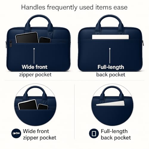 TARAVEE Premium Laptop Shoulder Sling Bag, Executive Business Travel Messenger Bag for Men & Women, Luxury Protective Laptop Case Compatible with MacBook, HP, Dell, (14 Inches) - Image 2