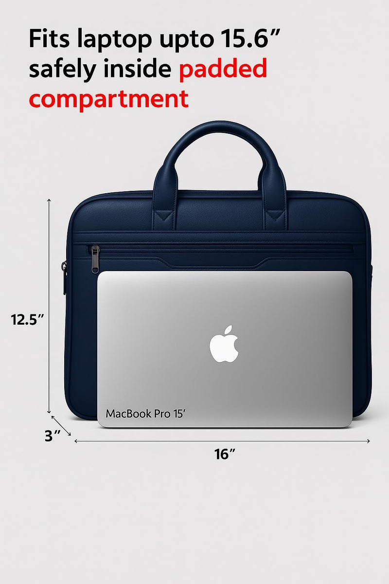 TARAVEE Premium Laptop Shoulder Sling Bag, Executive Business Travel Messenger Bag for Men & Women, Luxury Protective Laptop Case Compatible with MacBook, HP, Dell, (14 Inches) - Image 3