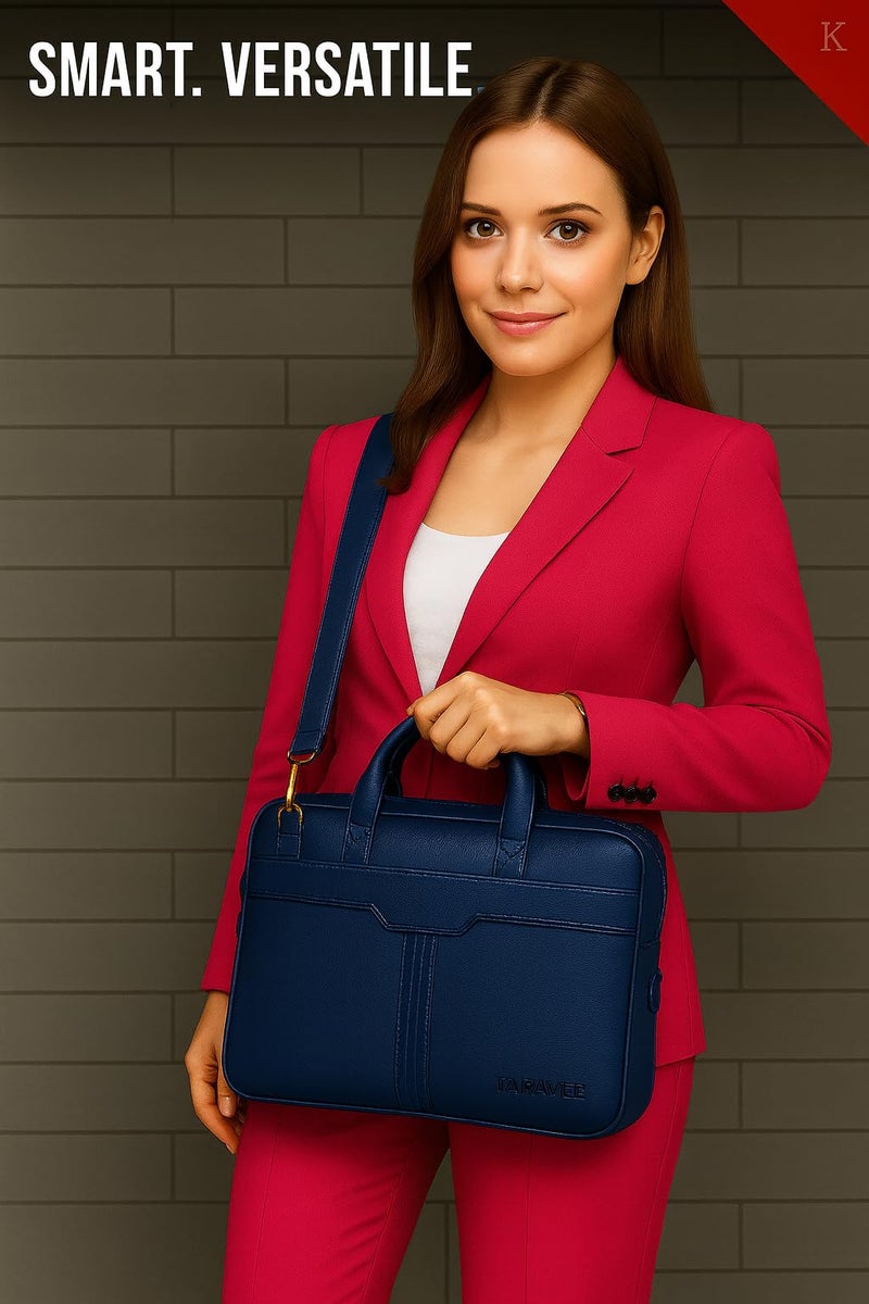 TARAVEE Premium Laptop Shoulder Sling Bag, Executive Business Travel Messenger Bag for Men & Women, Luxury Protective Laptop Case Compatible with MacBook, HP, Dell, (14 Inches) - Image 5