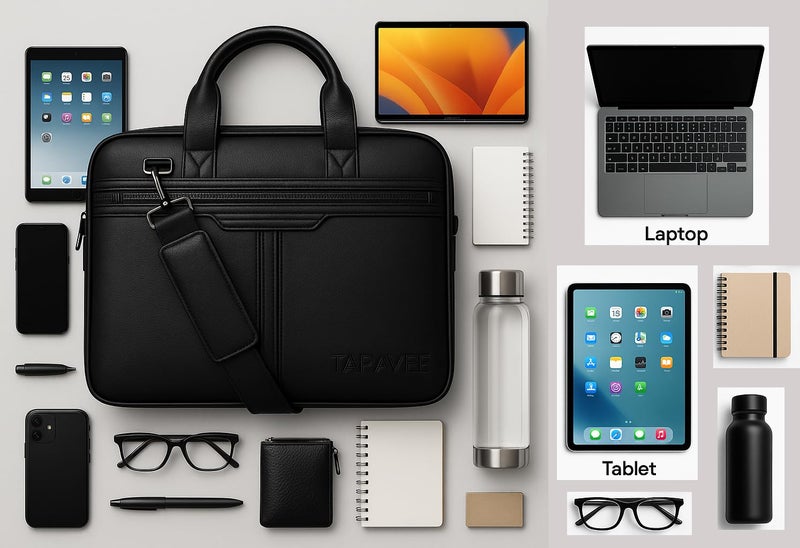 TARAVEE Premium Laptop Shoulder Sling Bag, Executive Business Travel Messenger Bag for Men & Women, Luxury Protective Laptop Case Compatible with MacBook, HP, Dell, (14 Inches) - Image 4