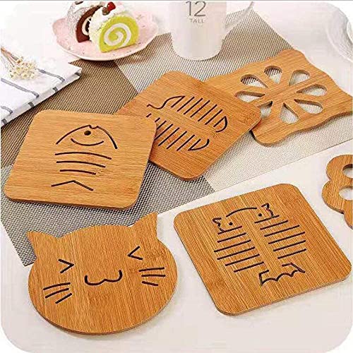 SHIDHMI SHIDHAMI Wooden Coasters Set of 6,Eco-Friendly Drink Coasters for Glass & Candle Decorative Coasters Winter Coffee Cup for Drinking Glasses, Tabletop Protection for Any Table Type - Image 1