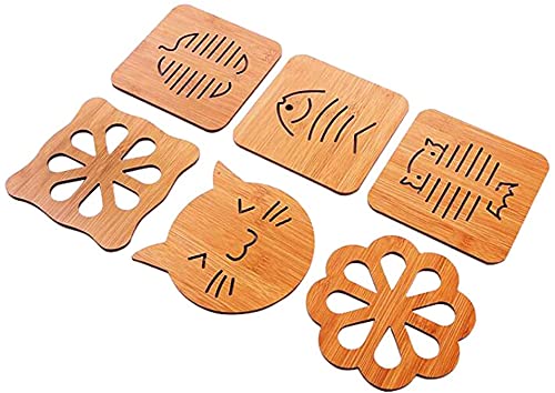 SHIDHMI SHIDHAMI Wooden Coasters Set of 6,Eco-Friendly Drink Coasters for Glass & Candle Decorative Coasters Winter Coffee Cup for Drinking Glasses, Tabletop Protection for Any Table Type - Image 3