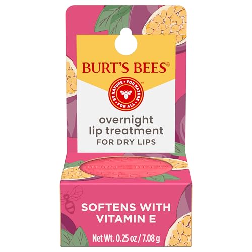 Burt's Bees Overnight Lip Sleeping Mask, 0.25 oz - Moisturizing, Hydrating, Exfoliating, Reduces Fine Lines, Ceramide Infused, Passionfruit Scent - Image 1