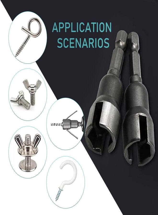 GRANDI Power Wing Nut Driver Set, Hex Shank Nut Disassembly Tools for Panel Nuts Bolts C Hook Screws Eye, Wing Slotting Socket Wrench, Universal for Most Cars Trucks (Black #2.5 In Height) - Image 3