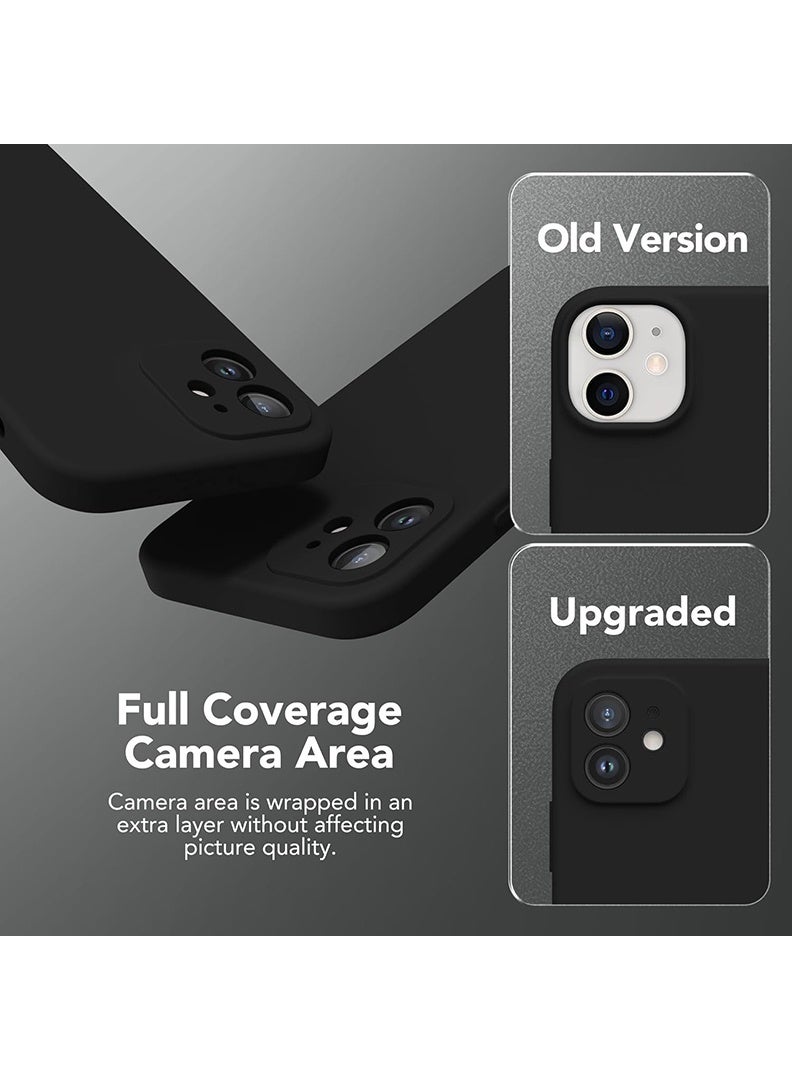 Case Up Compatible with iPhone 12 6.1 Inch Case, Premium Liquid Silicone [Camera Protection] [Soft Anti-Scratch Microfiber Lining] Shockproof Protective Slim Phone Cover for iPhone 12, Black - Image 4