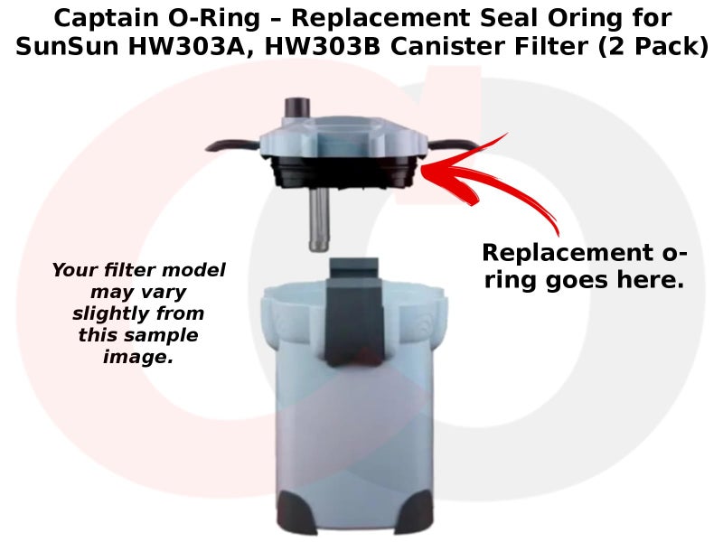 Captain O-Ring – Replacement Seal Oring for SunSun HW303A, HW303B Canister Filter (2 Pack) - Image 2