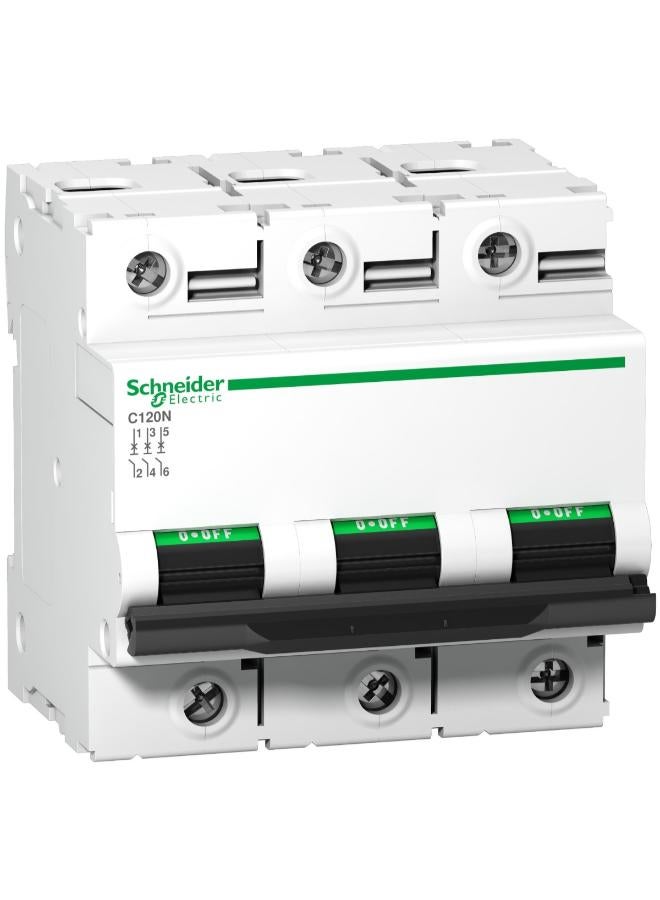 Schneider Electric Acti9 C120N Miniature Circuit-Breaker, 3P, 100 A, C Curve