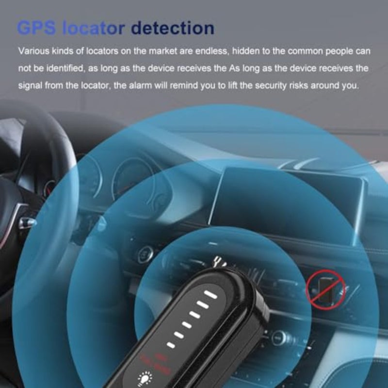 ماسح ضوئي لإشارة التردد اللاسلكي لحماية خصوصية الفنادق والمركبات، هيكل من سبائك الألومنيوم، لمسة نهائية سوداء، يكتشف الكاميرات المخفية وأجهزة تتبع نظام تحديد المواقع مع تنبيهات في الوقت الحقيقي - Image 4