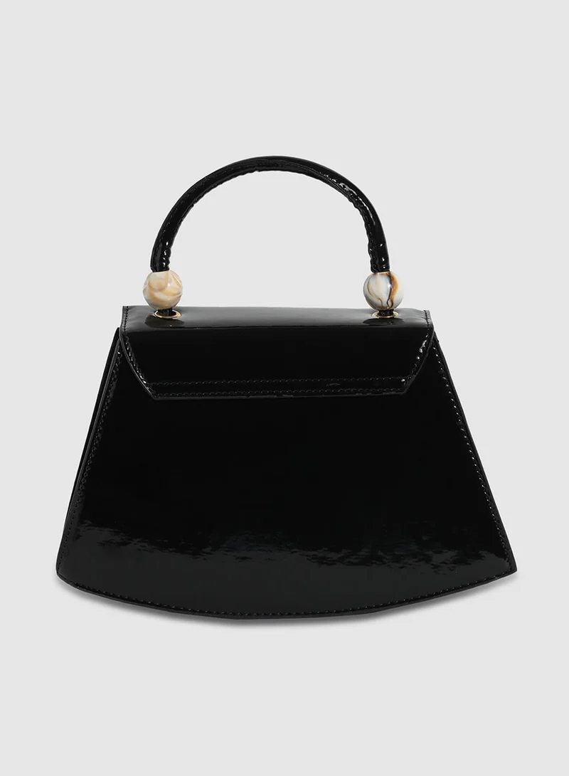 Haute Sauce Snakehead Buckle Handbag - Black